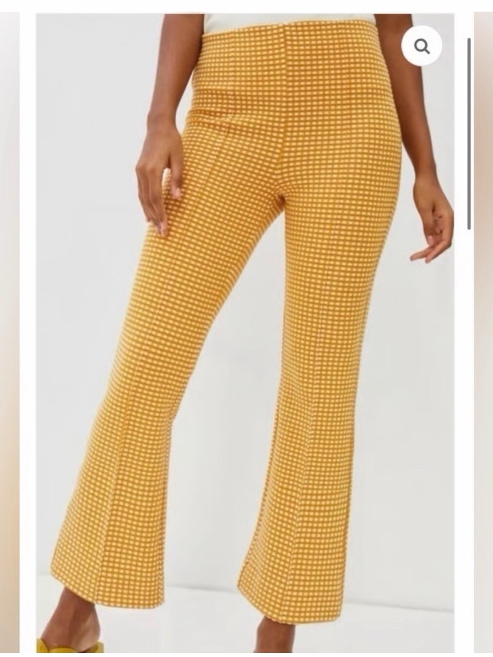 Maeve Anthropologie Mollie High Rise Flare Gingham Flare Pants